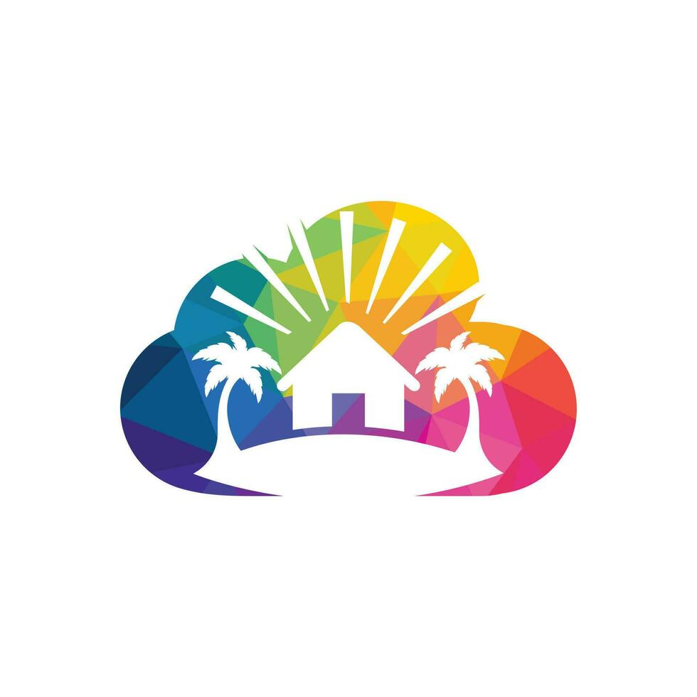 Beach House Logo Design. Beach Resort Logo Design. vector