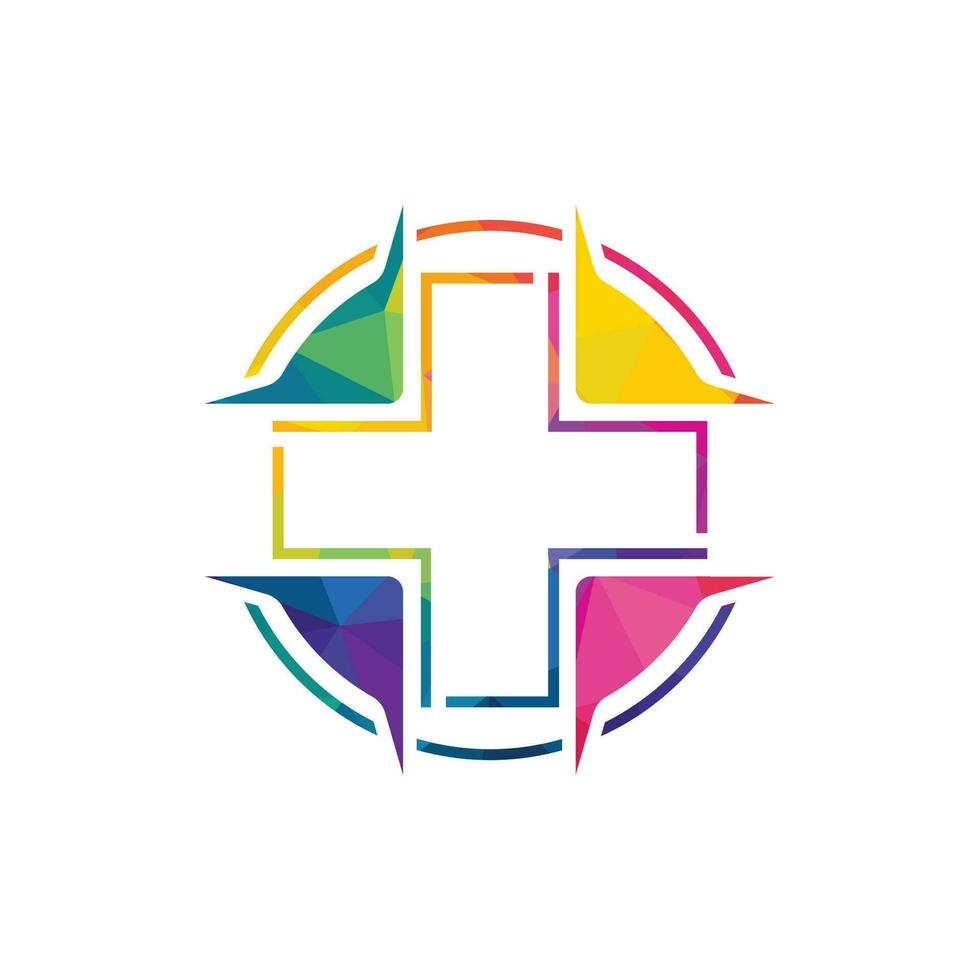 diseño de logotipo de vector médico abstracto. ilustración, diseño, de, logotipo, cruz, símbolo salud.