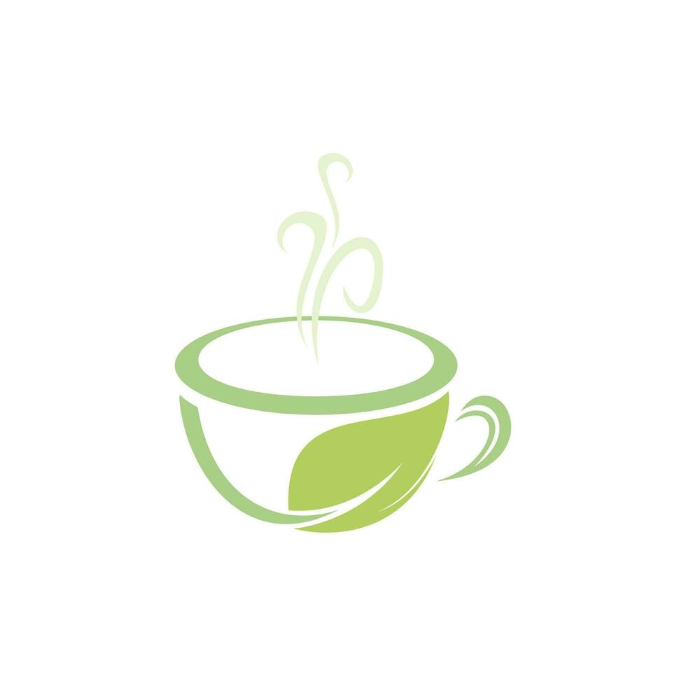 empresa de logotipo de té verde. diseño del logotipo de la tienda de té verde. vector