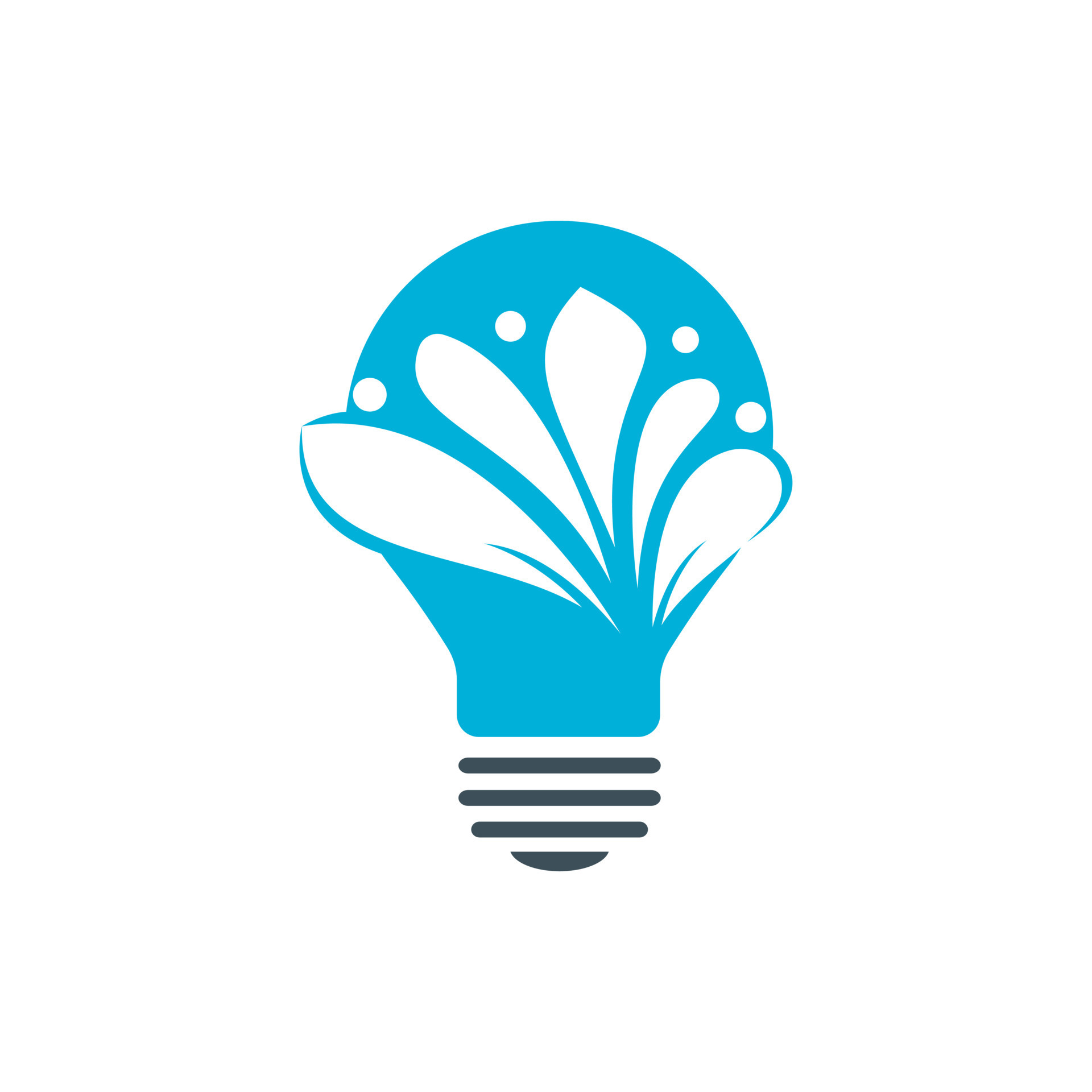 Abstract light bulb and lotus flower logo design. Yoga and spa beauty