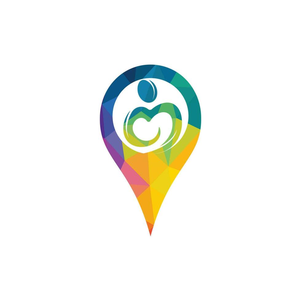 Charity center and People care center vector logo design. Human and GPS icon design.