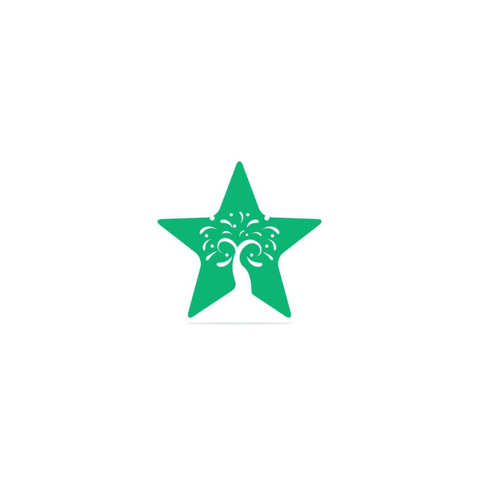 Colorful star tree vector logo design.