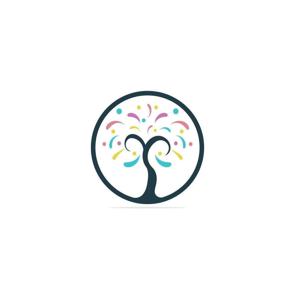 Colorful tree vector logo design.