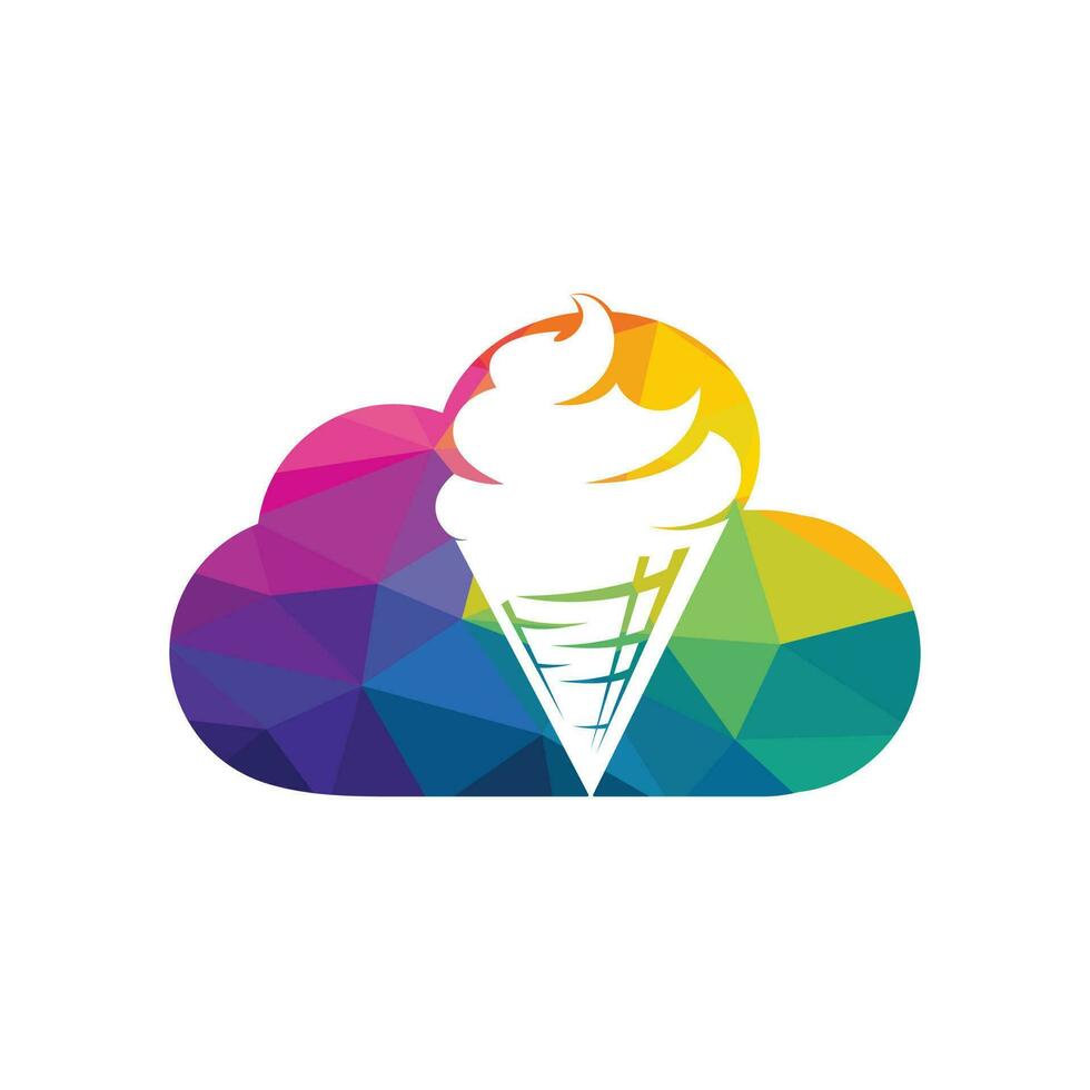 Ice cream logo design. Ice cream cloud vector icon.