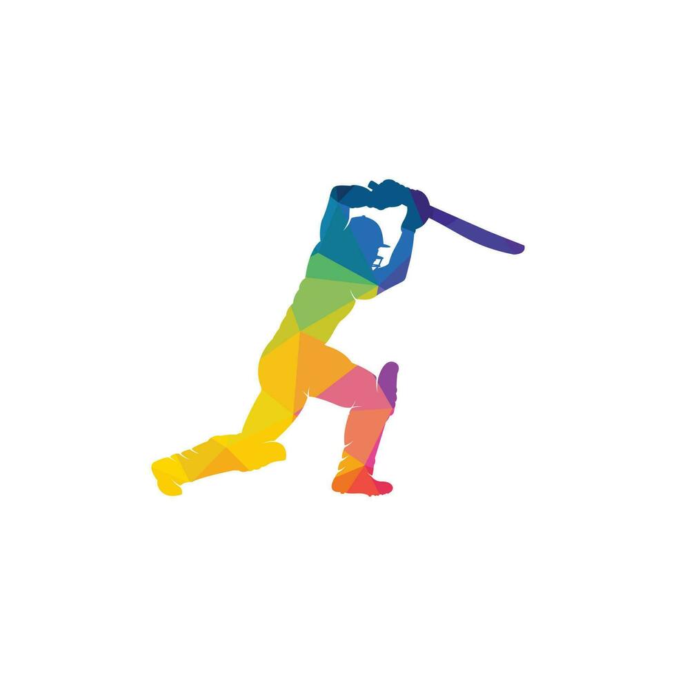 Batsman playing cricket vector design. Cricket competition logo.