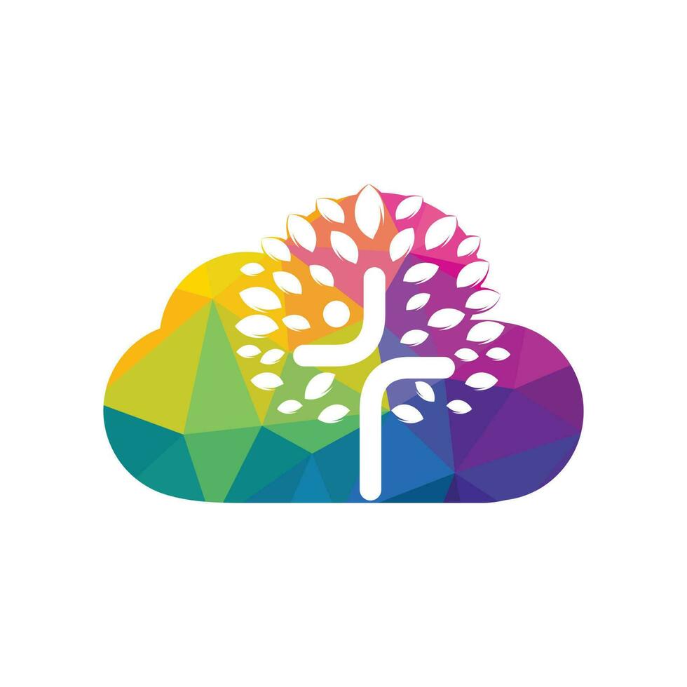 Abstract cloud and tree religious cross symbol icon vector design.