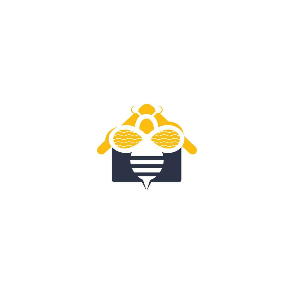 House bee logo icon design. Concept for honey package design. vector
