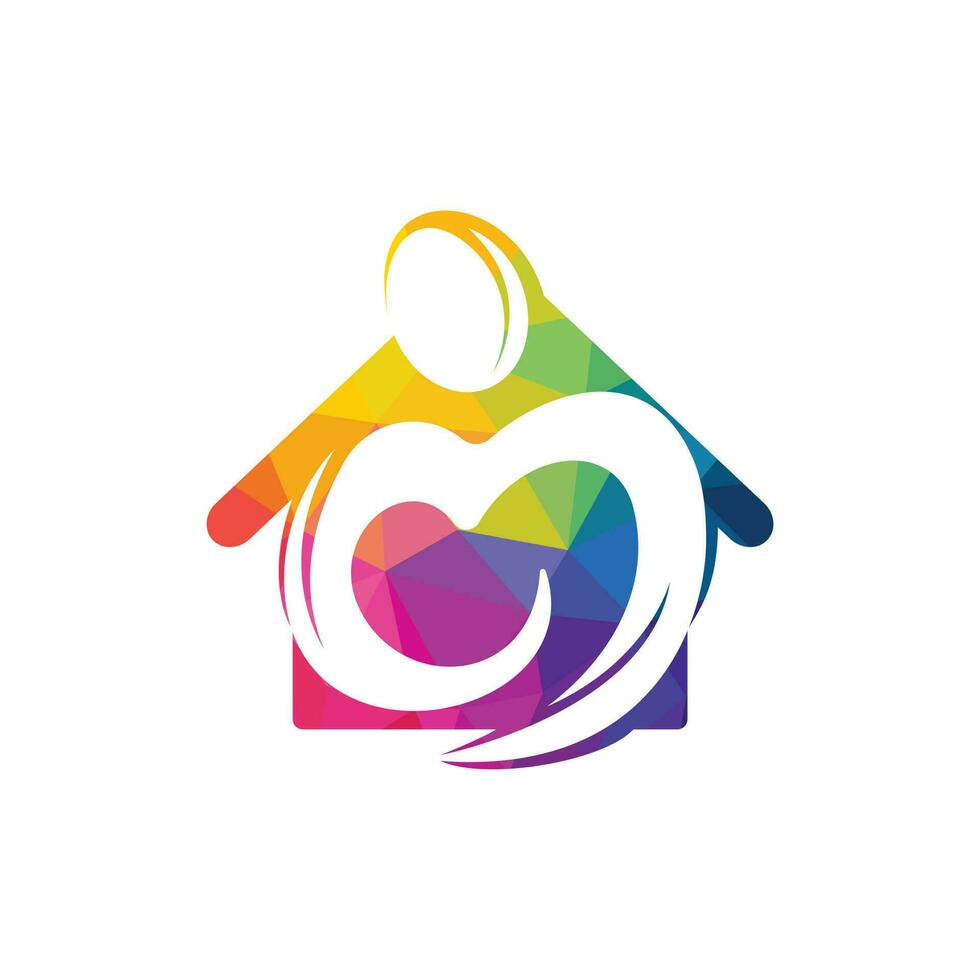 Charity and care logo design. Happy home logo concept. vector