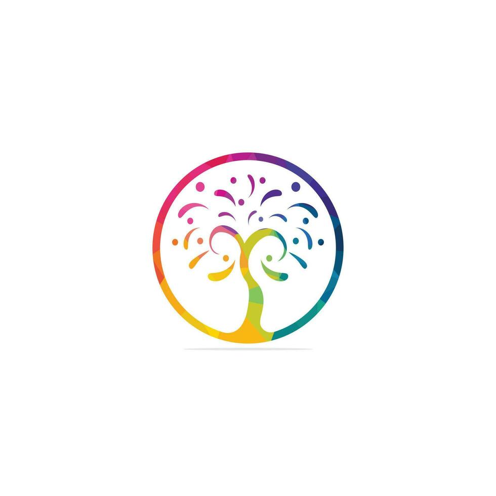 Colorful tree vector logo design.