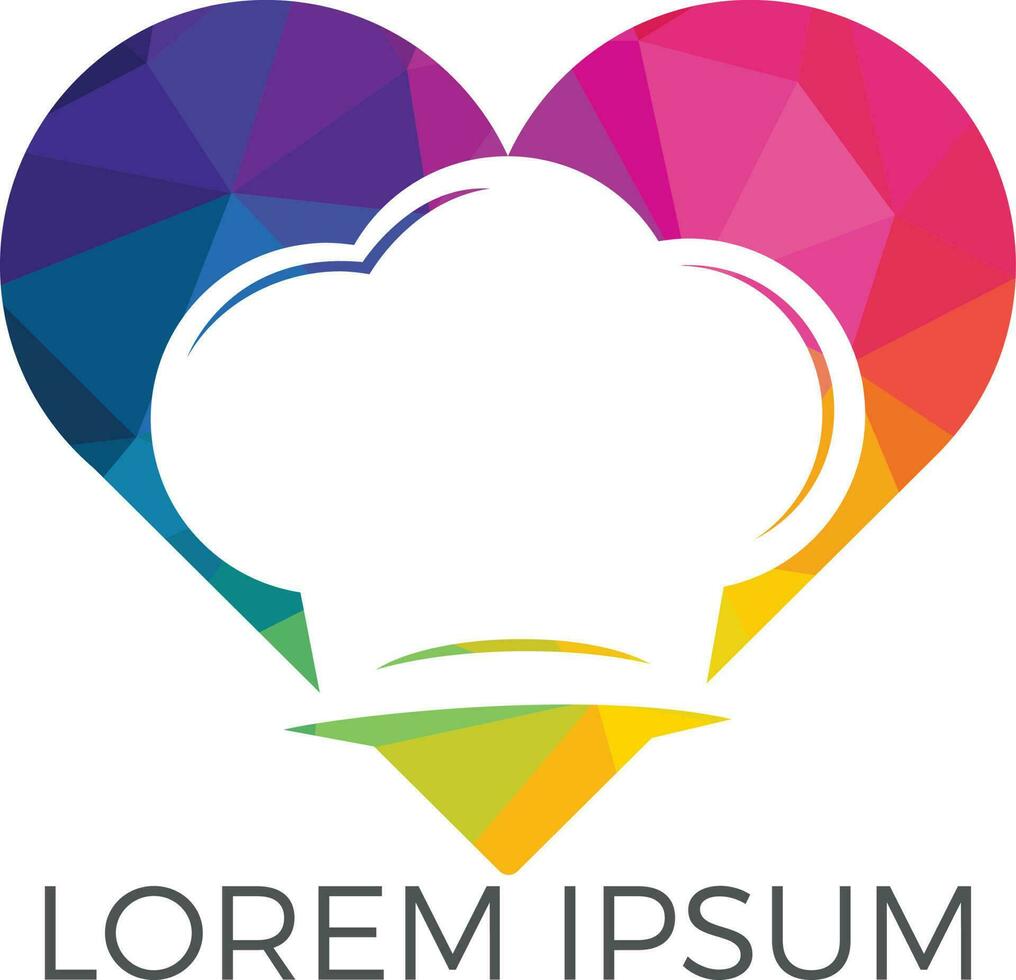 Chef logo design. Cook hat icon. Vector symbol for menu restaurant cafe bistro.