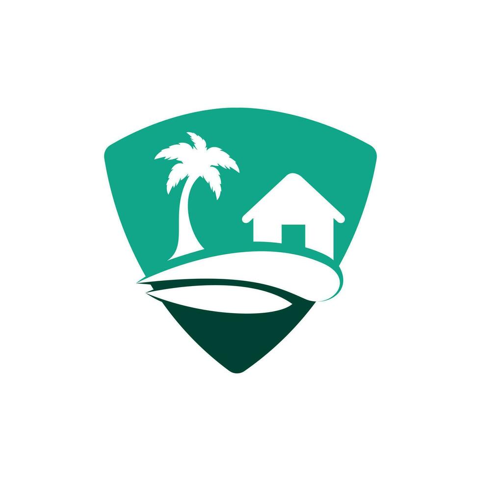 Beach House Logo Design. Beach Resort Logo Design. vector
