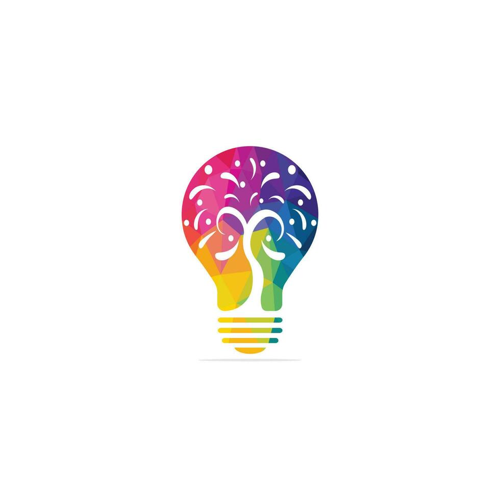 Colorful Bulb tree vector logo design.