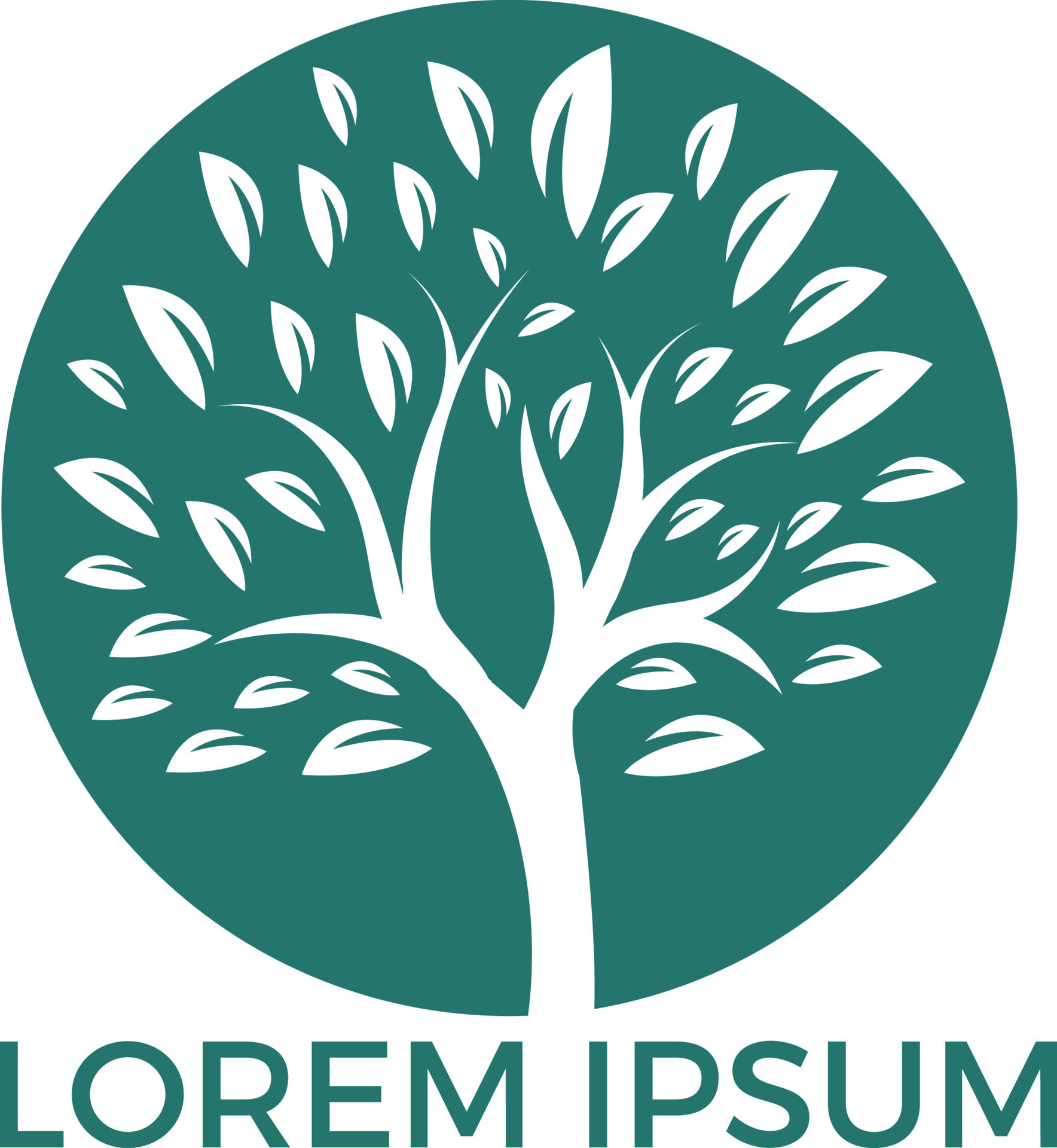 Green tree vector logo design. Natural product, organic shop, ecology