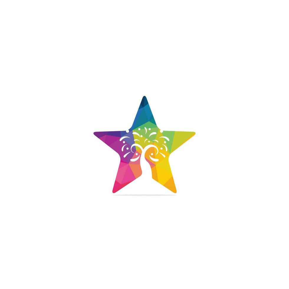 diseño de logotipo de vector de árbol estrella colorido.