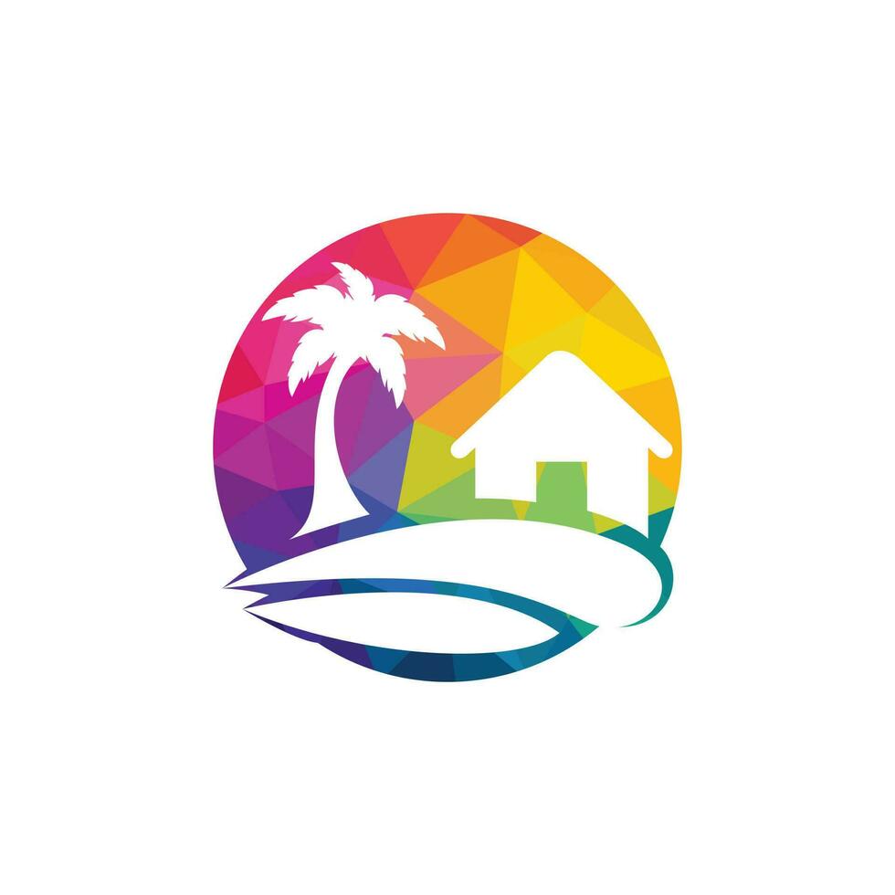 Beach House Logo Design. Beach Resort Logo Design. vector