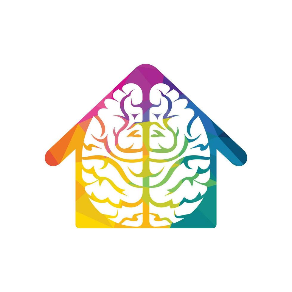 diseño creativo del logo de la casa del cerebro. lluvia de ideas icono de logotipo de cerebro de pensamiento de poder. vector