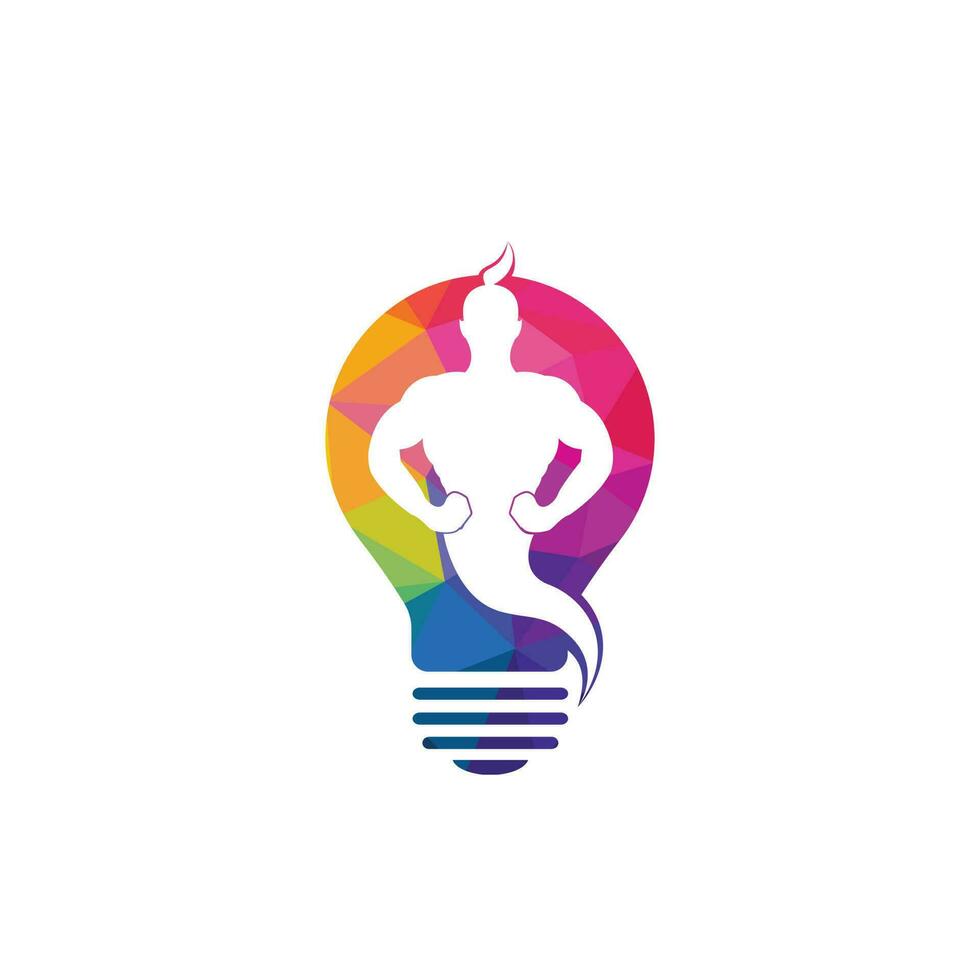 Genie Bulb Logo Design. Magic Fantasy genie concept logo. vector