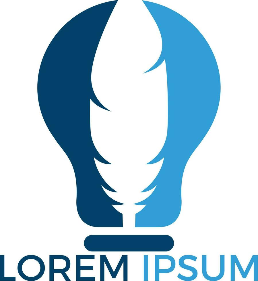 Feather bulb logo design. Educational and institutional logo design template. vector