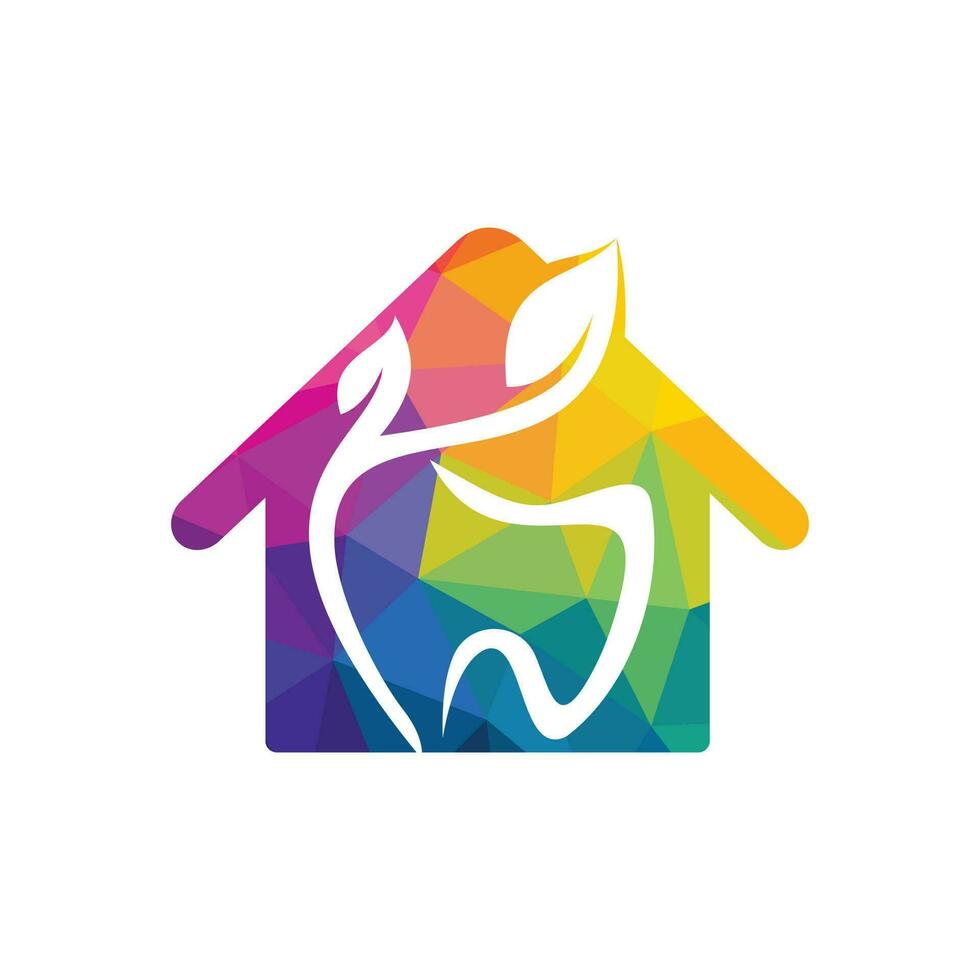 Dental house vector logo design. Tooth and house icon logo design.