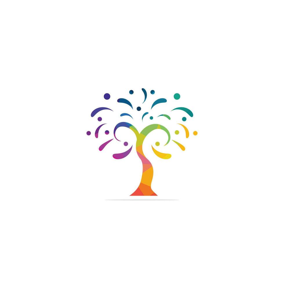 Colorful tree vector logo design.