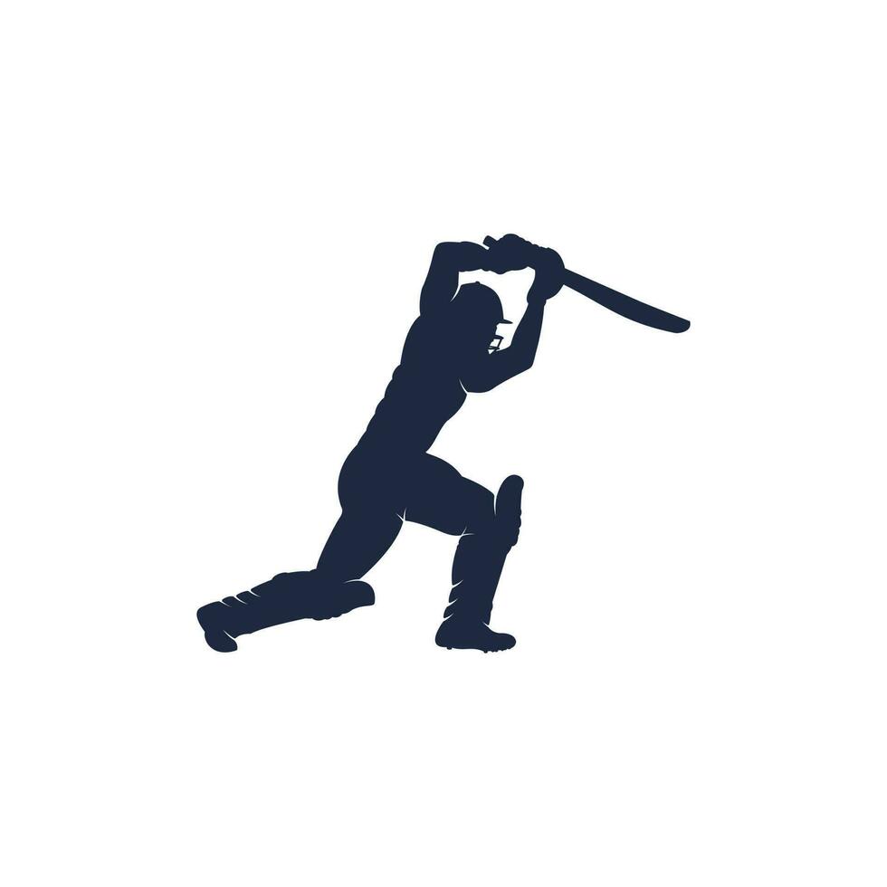 Batsman playing cricket vector design. Cricket competition logo.