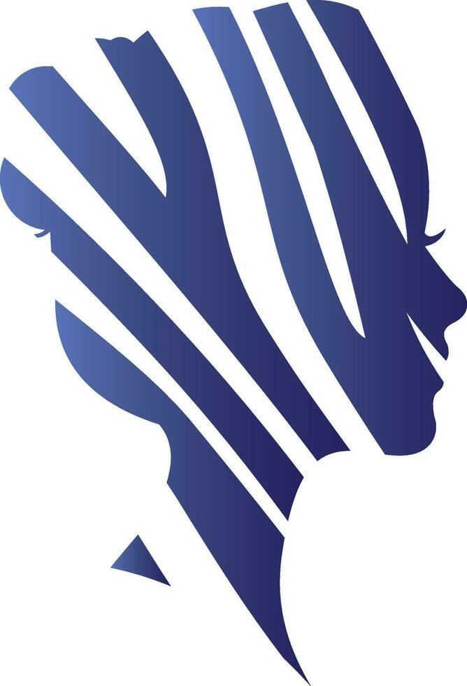 Elegant Women's facial profile. Vector symbol of human head. Concept sign for business, science, psychology, medicine. Creative sign design Woman silhouette.
