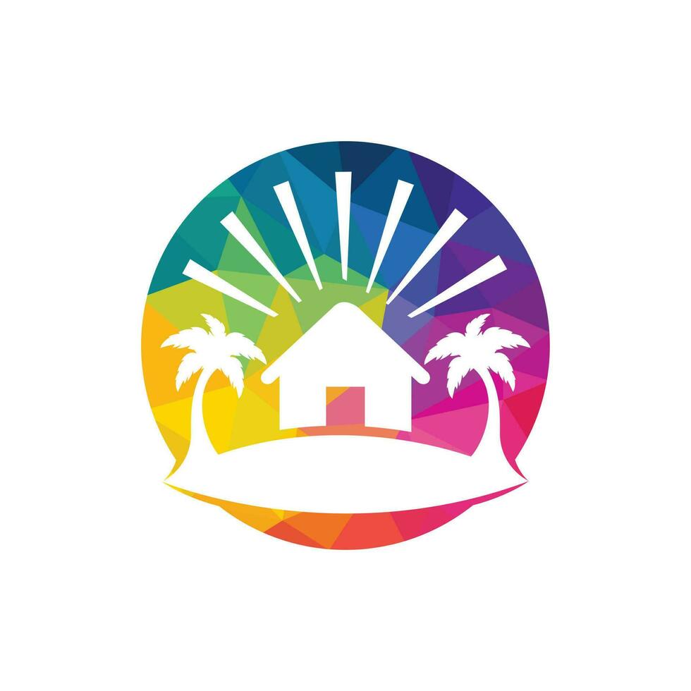 Beach House Logo Design. Beach Resort Logo Design. vector