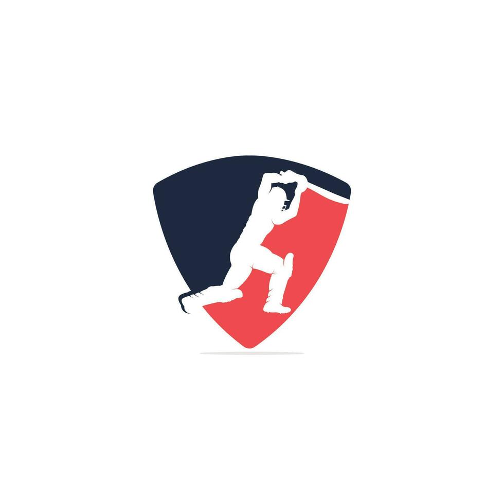 Batsman playing cricket vector design. Cricket competition logo.