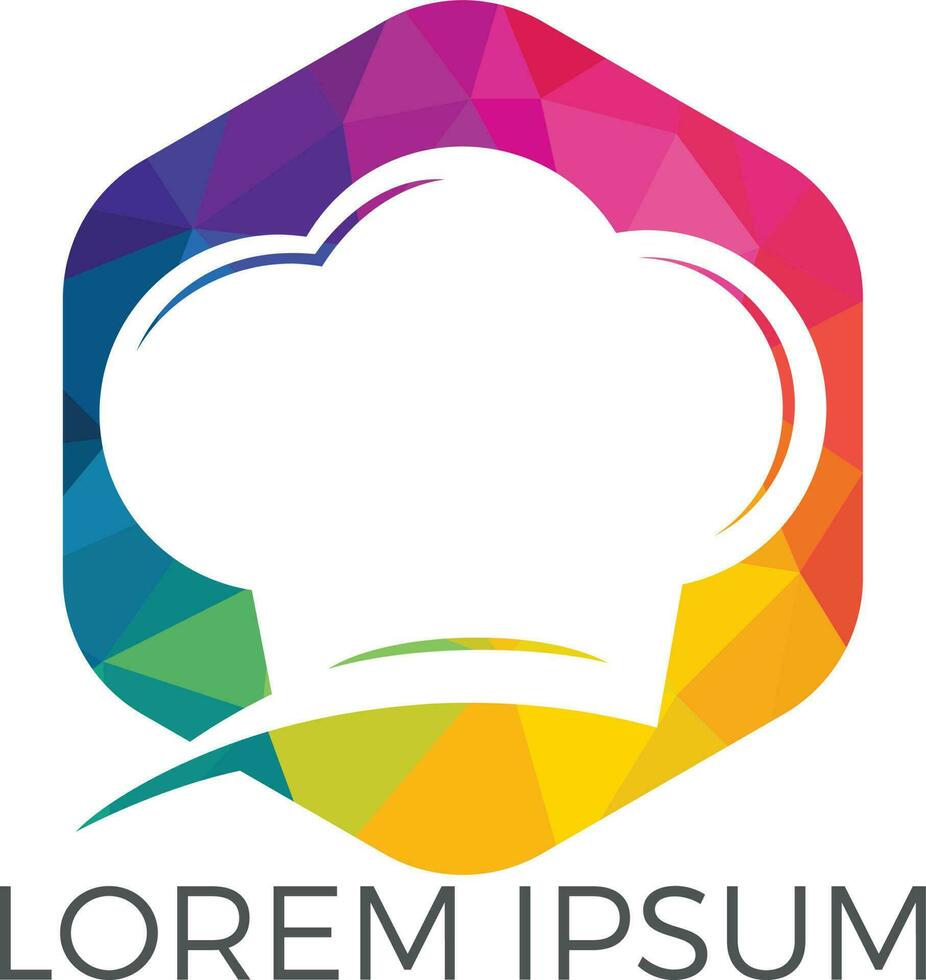 Chef logo design. Cook hat icon. Vector symbol for menu restaurant cafe bistro.