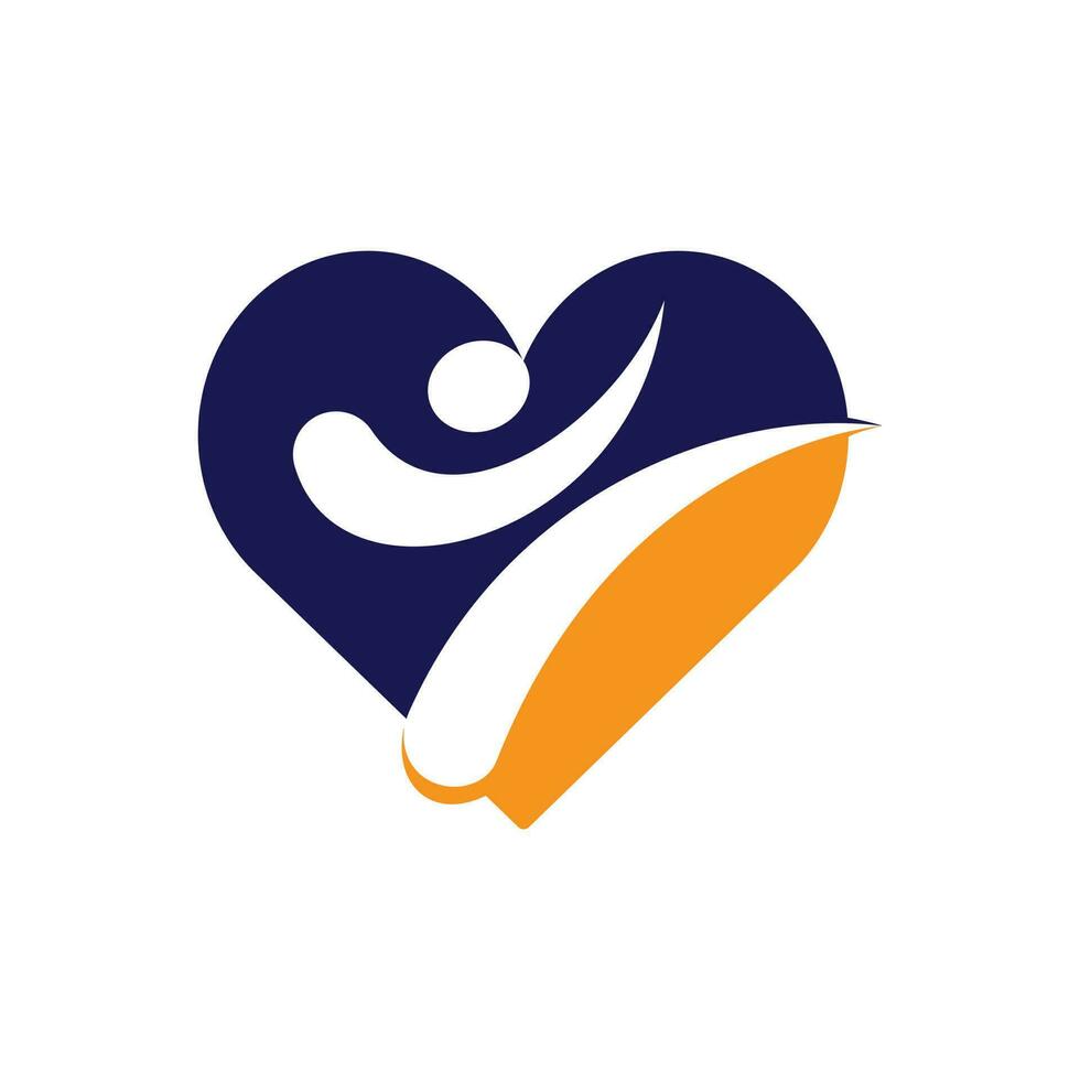 Karate love vector logo design. Martial art with heart logo concept.