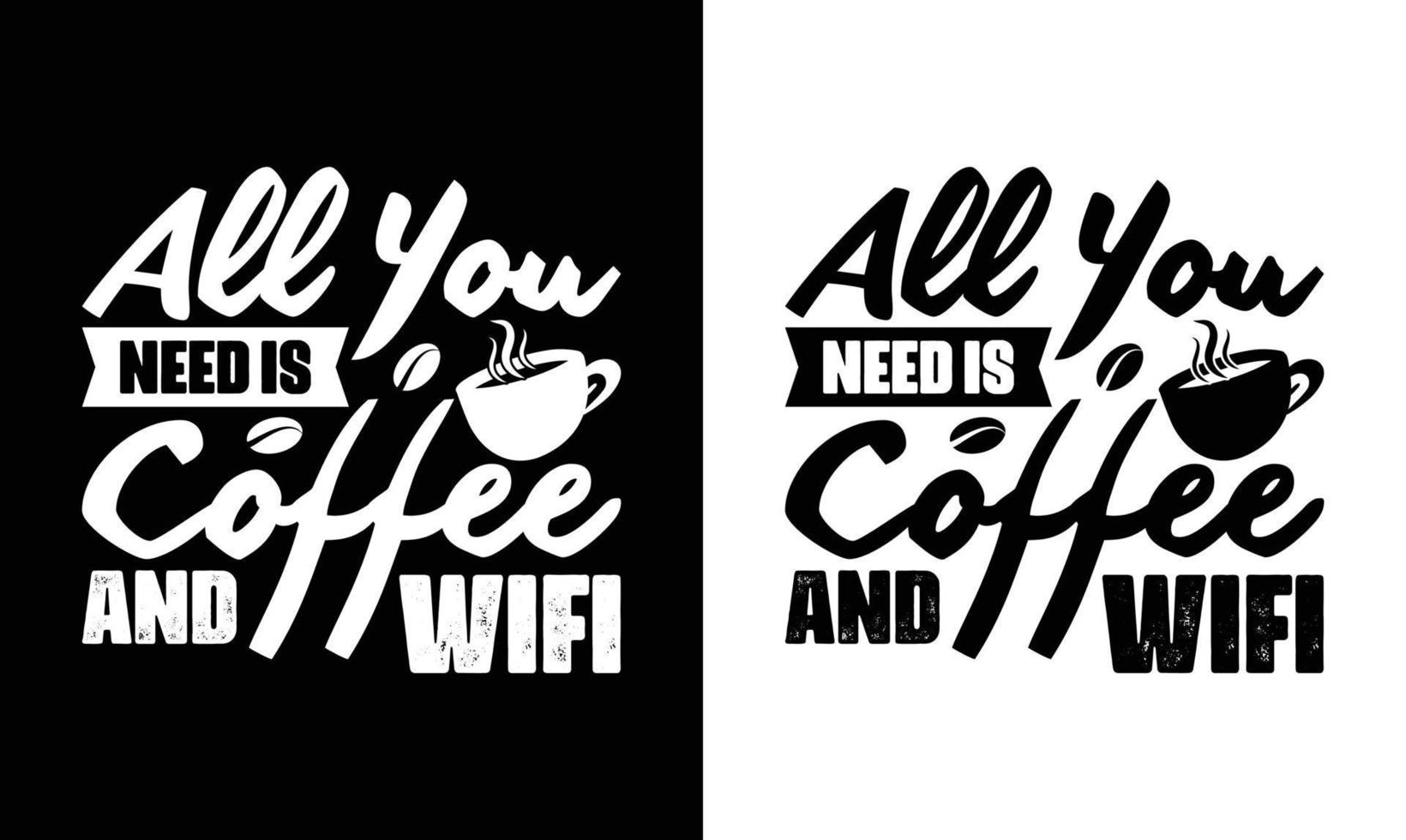 diseño de camiseta con cita de café, tipografía vector