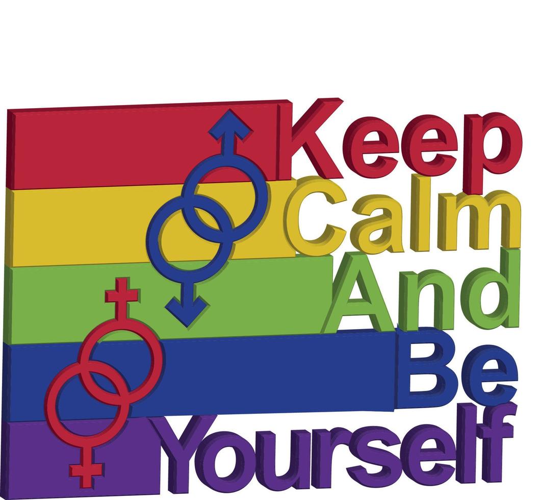 LGBT concept, motivating phrase in the colors of the rainbow. Love vector