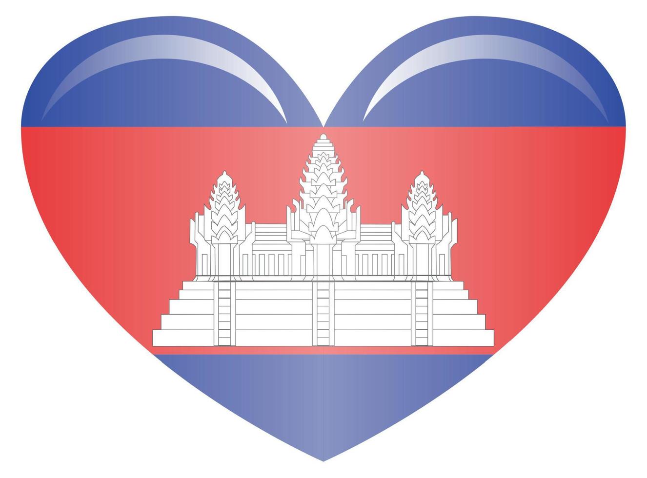 bandera de camboya. dimensiones precisas, proporciones de elementos y colores vector