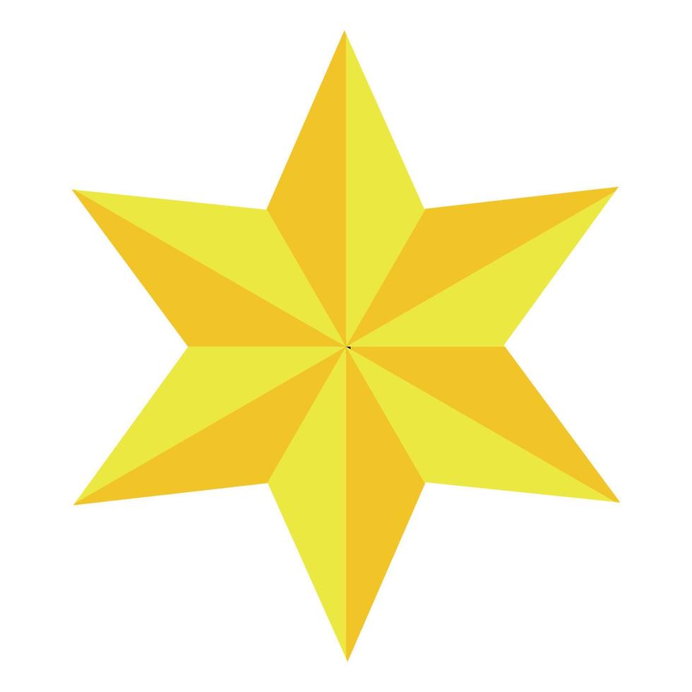 Jewish Star of David. Golden six-pointed star. Gold Magen David. icon. vector