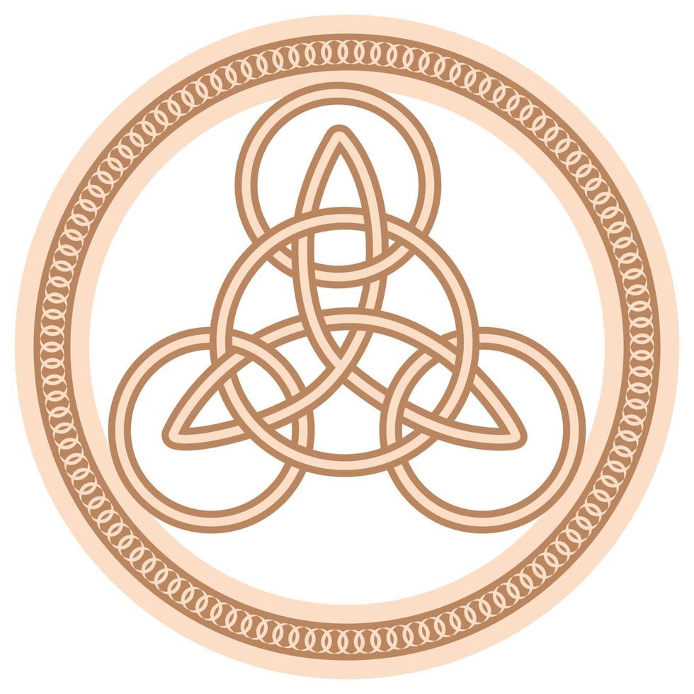 nudo de la trinidad celta. colgante. beige de moda, diseño con runas vector