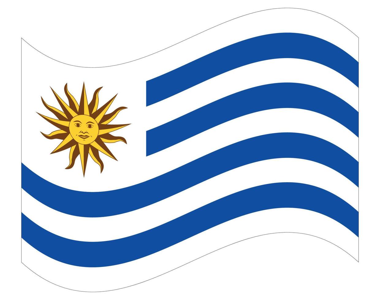 bandera de uruguay original y simple aislada en colores oficiales y proporción correcta. vector