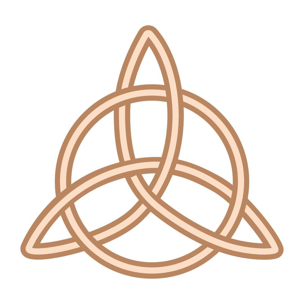 Celtic Trinity Knot. Pendant. Beige trendy, design with runes vector
