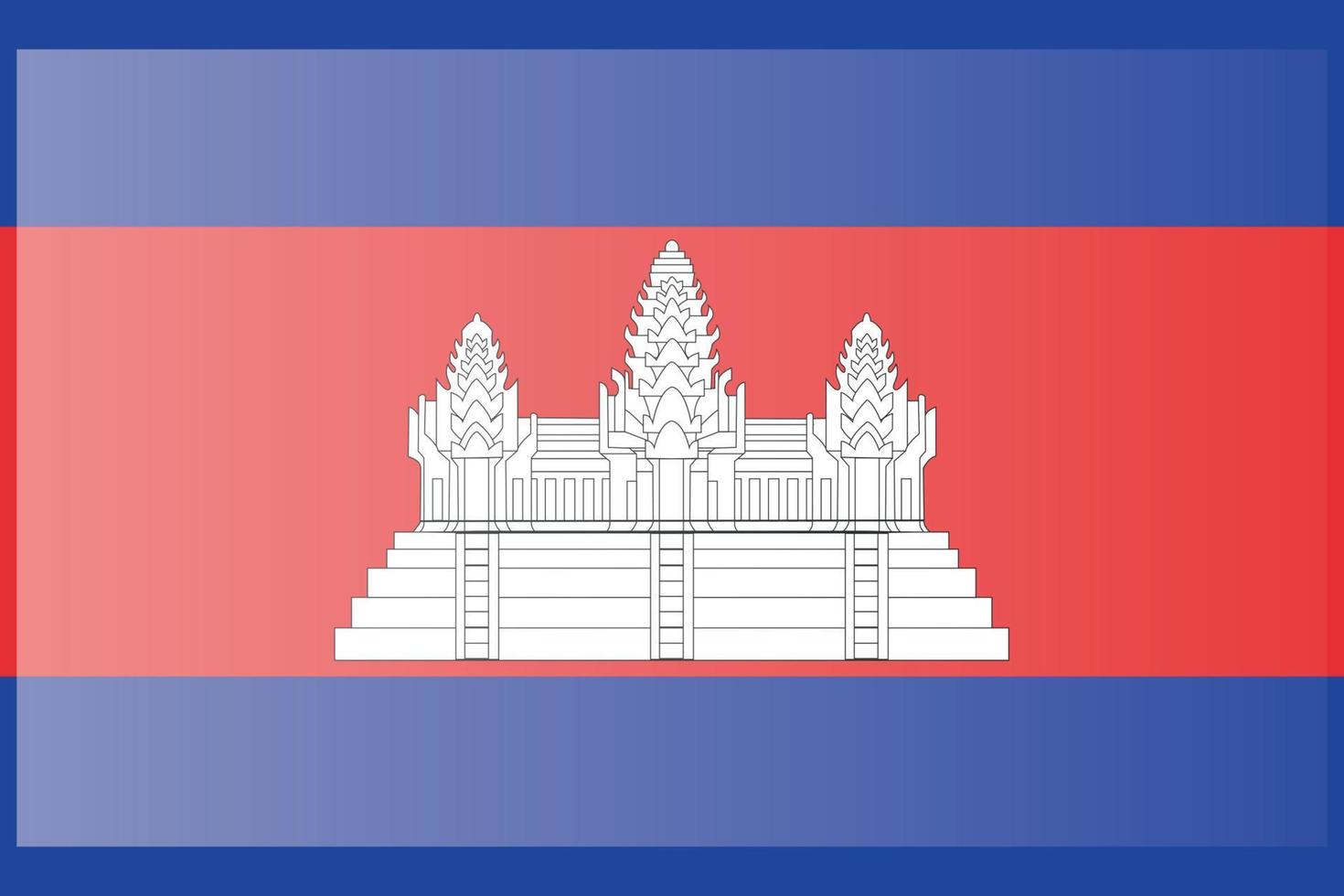 bandera de camboya. dimensiones precisas, proporciones de elementos y colores vector