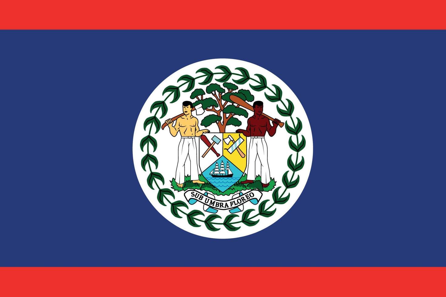 Flag of Belize. Accurate dimensions, element proportions and colors vector