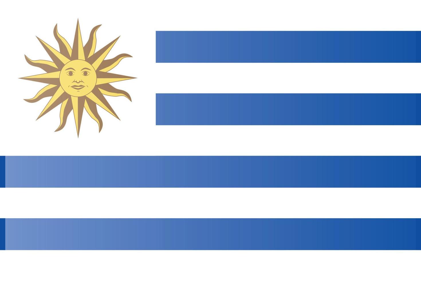 bandera de uruguay original y simple aislada en colores oficiales y proporción correcta. vector