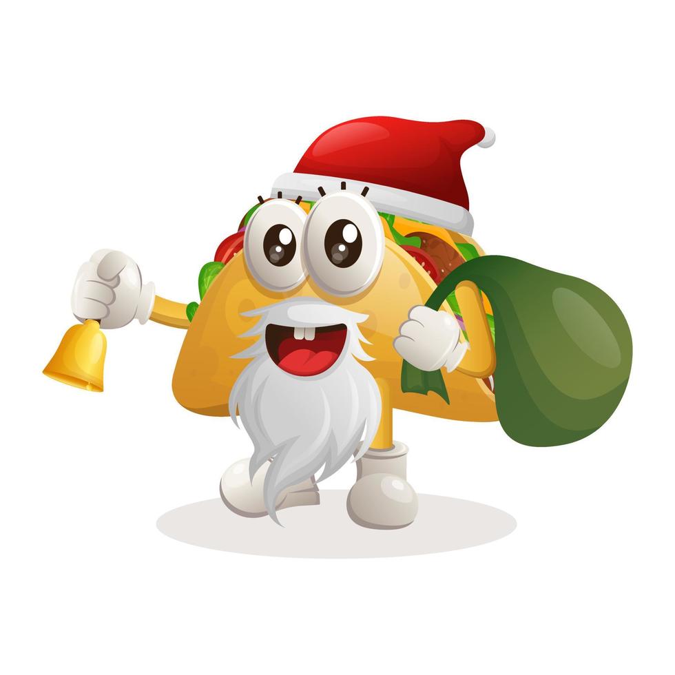 lindo taco santa claus navidad vector