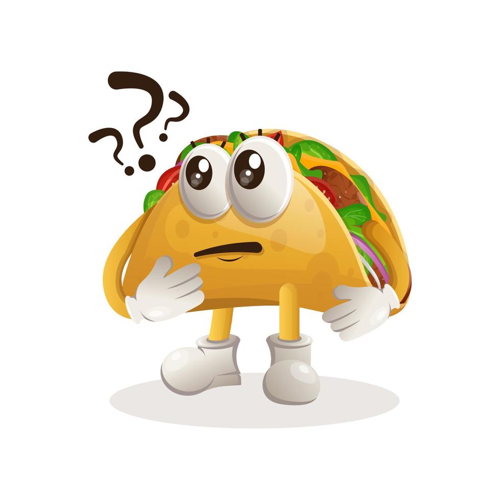 Cute taco asking questions vector