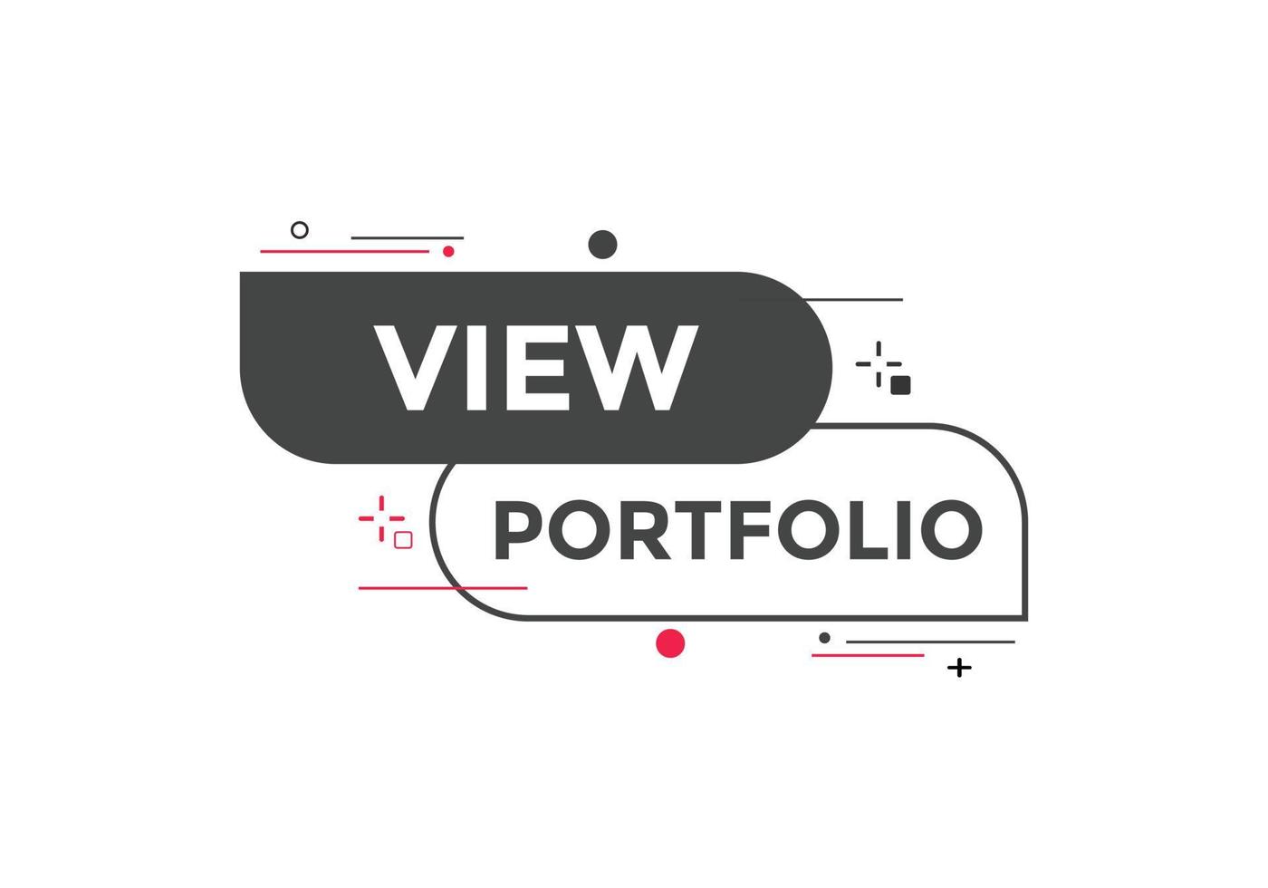 View portfolio button. speech bubble. View portfolio web banner template. Vector Illustration