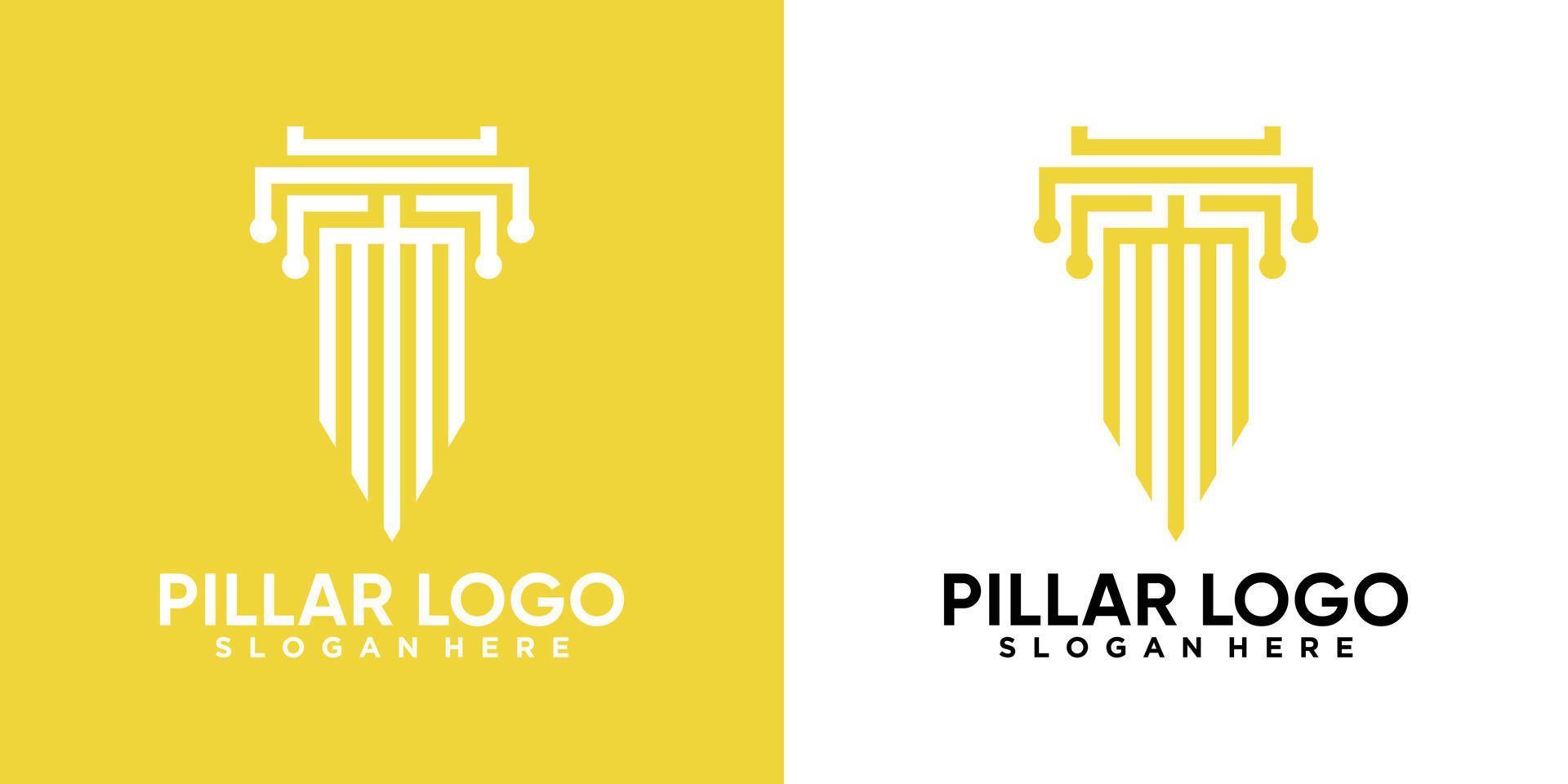 pillar logo design with style and cretive concept vector