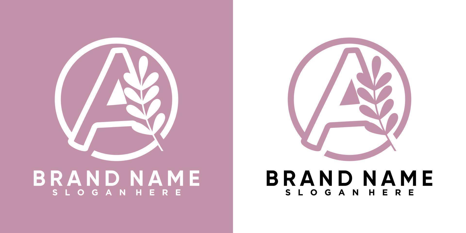 brand name and latter a logo design with style and creative concept vector