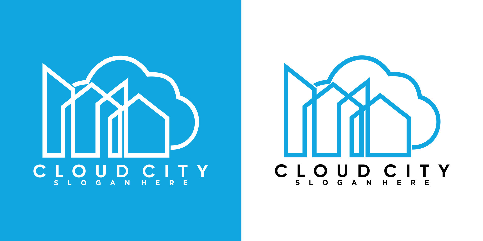 cloud city logo design with style and cretive concept 11825523 Vector ...