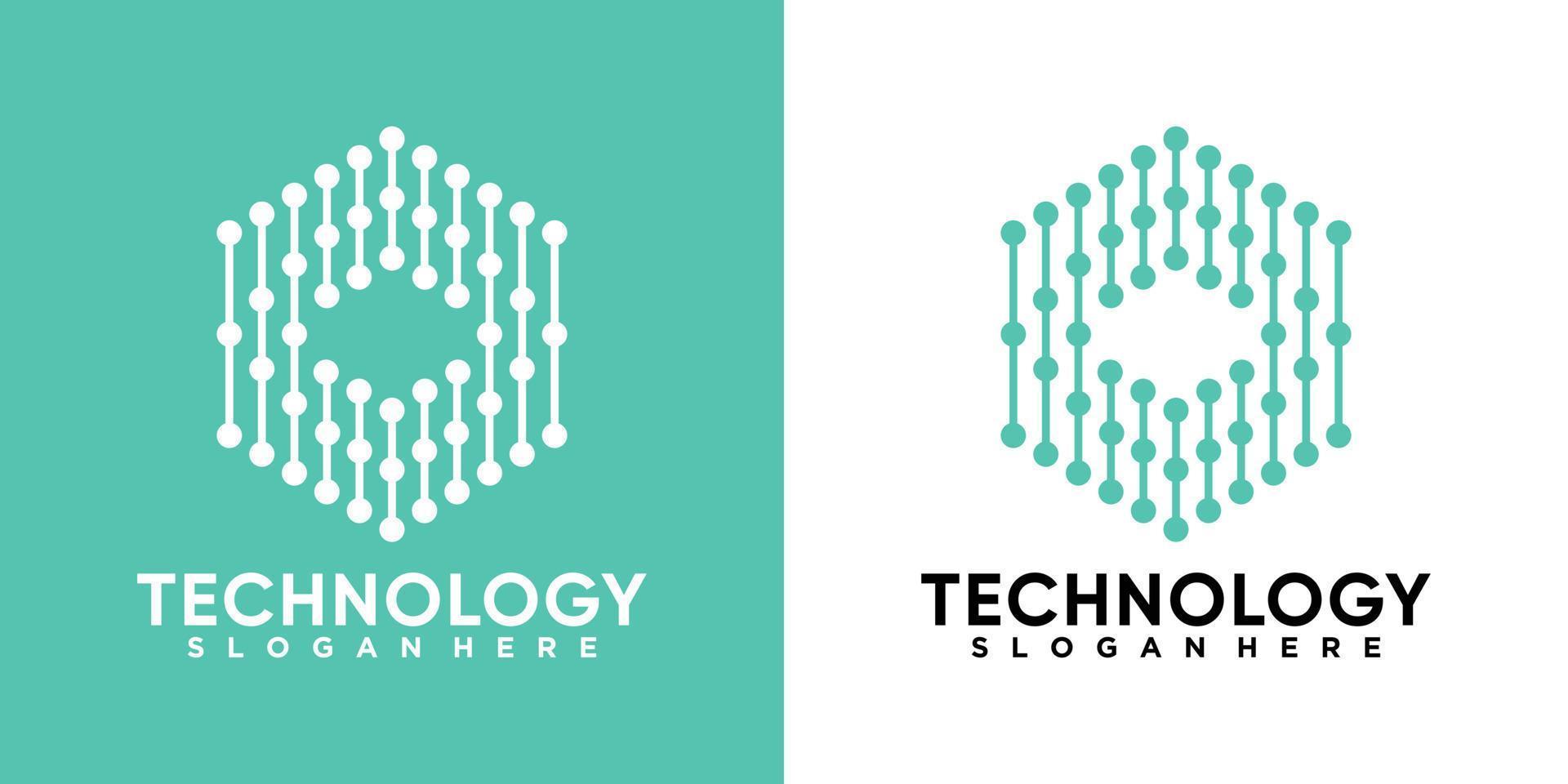 technology logo design with creative concept vector