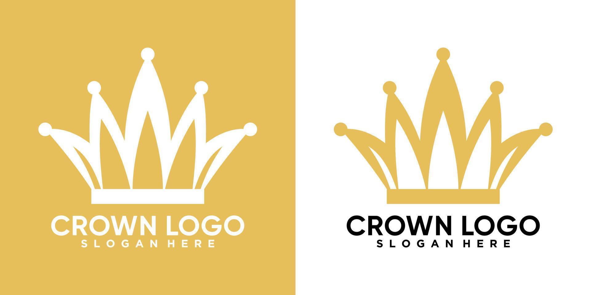 crown logo design with creative concept vector