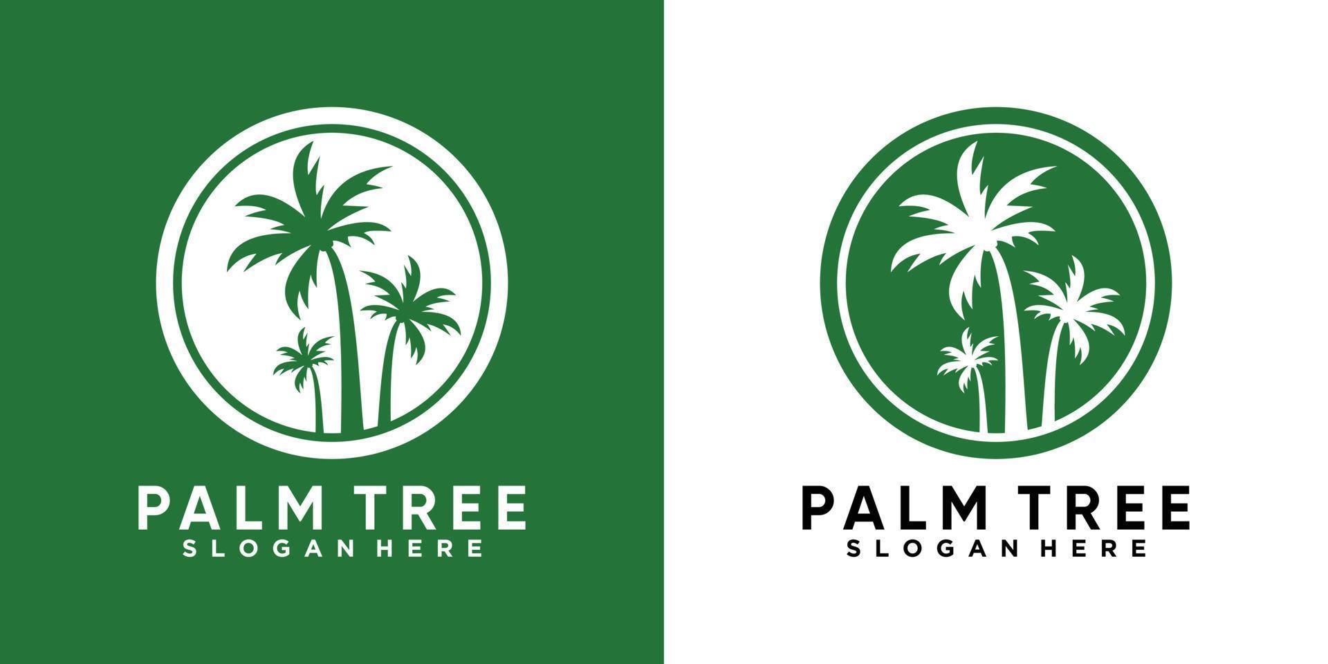 diseño de logotipo de palmera con concepto creativo vector