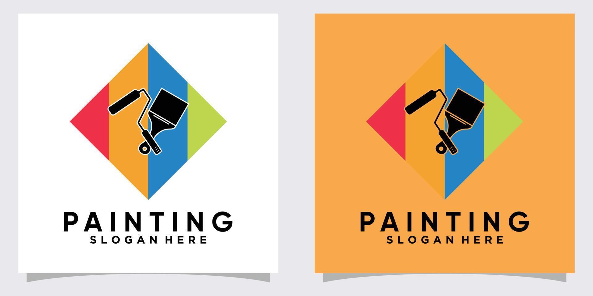 panting logo design with creative concept vector